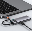 Hub USB-C Baseus 6 in 1 con 3 USB 3.0, 1 HDMI, 1 RJ45, 1 PD CAHUB-CW0G grey