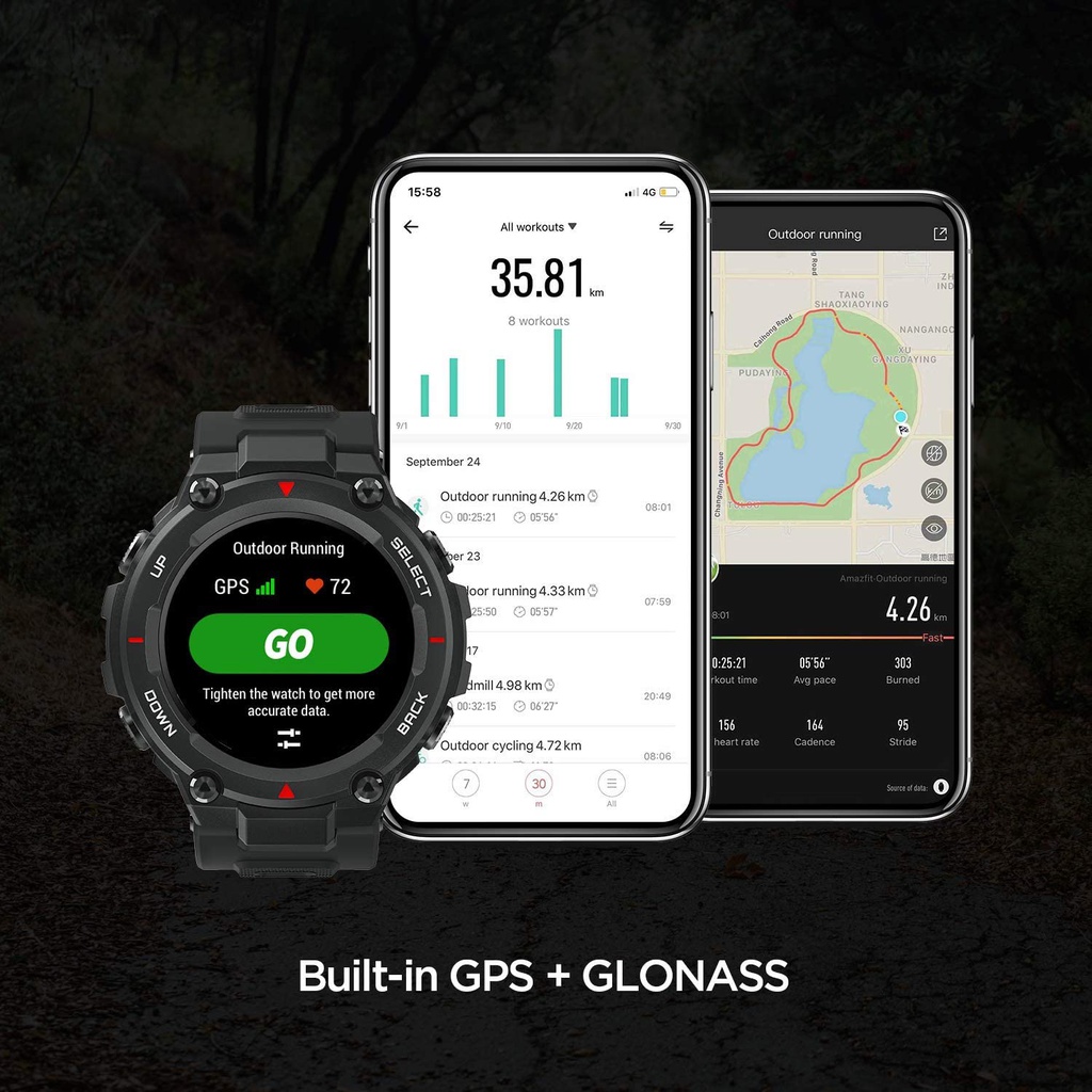 Amazfit T-Rex smartwatch rock black W1919OV5N