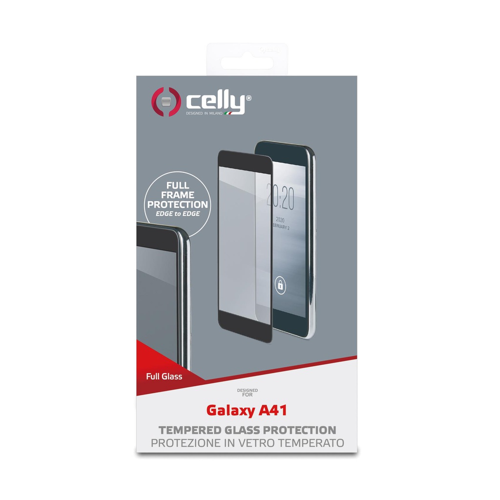 Pellicola vetro Celly Samsung A41 full glass black FULLGLASS906BK
