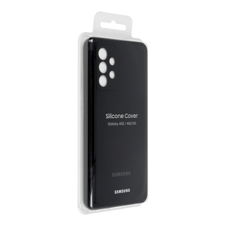 Custodia Samsung A52, A52 5G silicone cover silver black EF-PA525TBEGWW