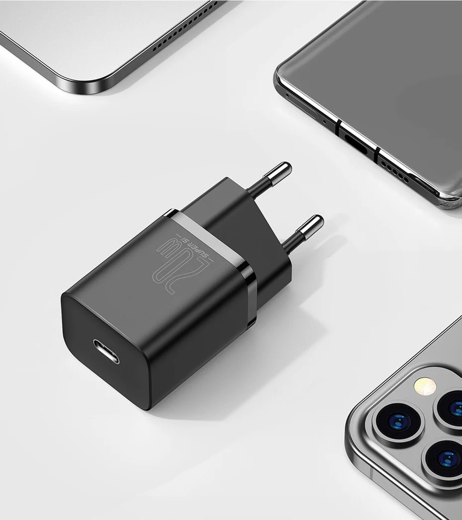 Caricabatteria USB-C Baseus 20W super-si QC CCSUP-B01 black