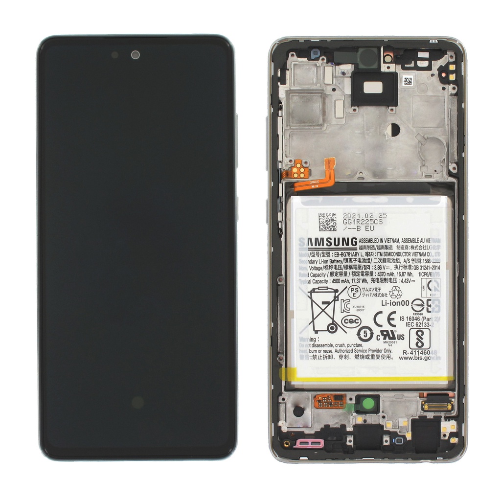 Display Lcd Samsung A52 SM-A525F A52 5G SM-A526B white con batteria GH82-25229D GH82-25230D