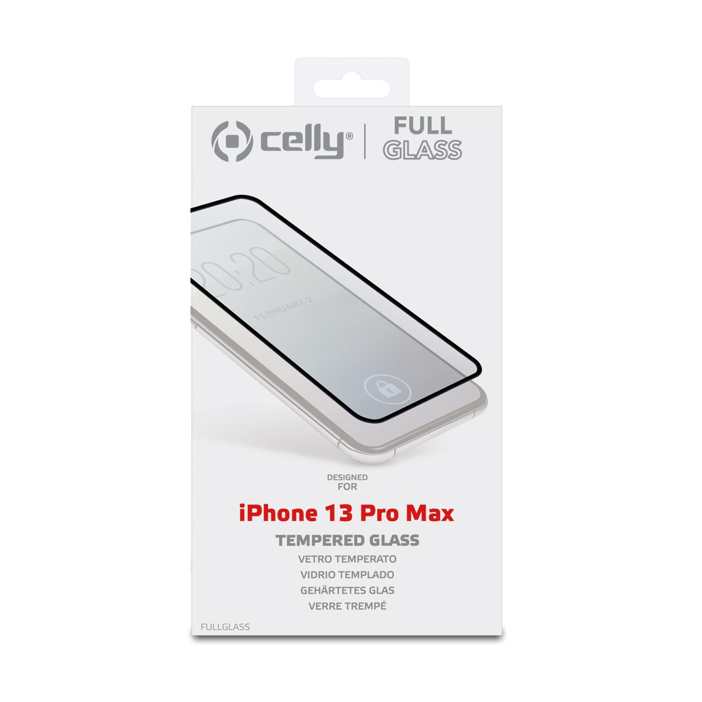 Pellicola vetro Celly iPhone 13 Pro Max full glass FULLGLASS1009BK