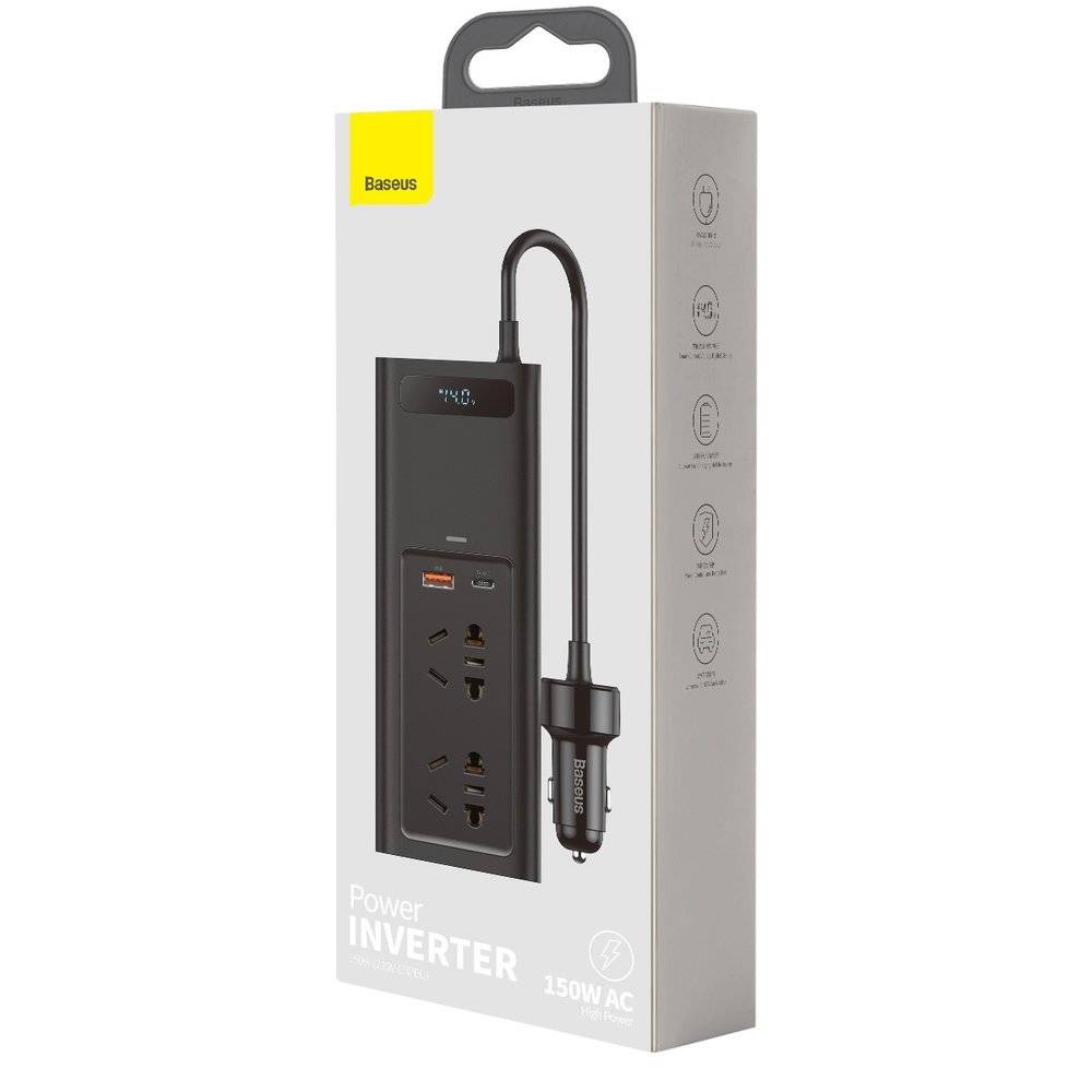 Caricabatteria auto Baseus 150W In-car Inverter (220V CN/EU) CRNBQ-A01 black
