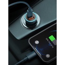 Baseus caricabatteria da auto 40W USB+USB-C QC SCP + cavo Type-C a Lightning 1mt Golden Contactor Pro black TZCCJD-B0G