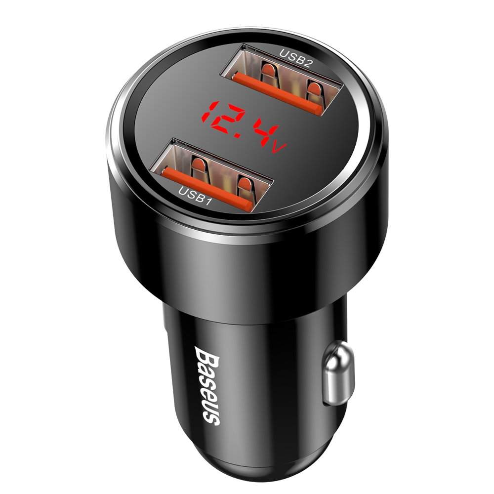 Baseus caricabatteria da auto 45W 2xUSB QC 3.0 Magic black CCMLC20A-01