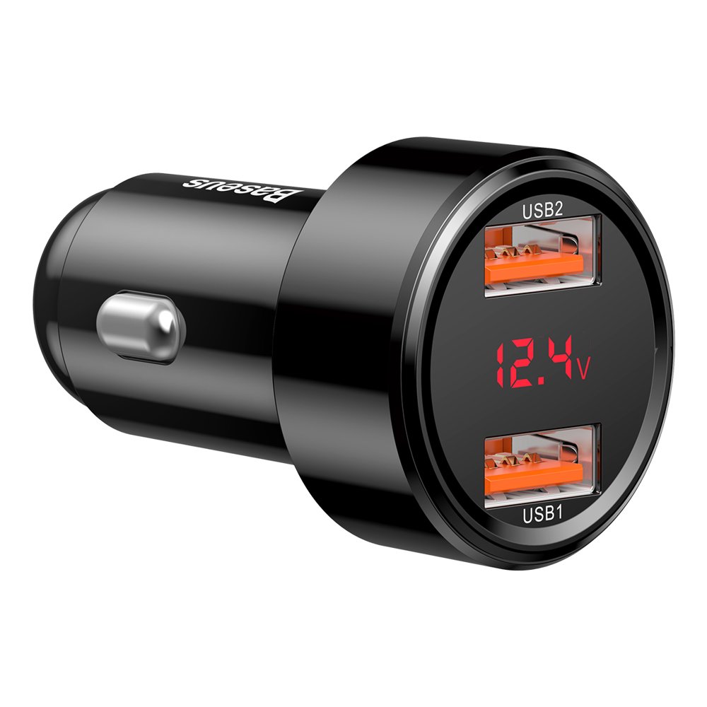 Baseus caricabatteria da auto 45W 2xUSB QC 3.0 Magic black CCMLC20A-01