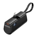 Vention Power Bank 4800mAh 22.5W Foldable Lightning with Data Cable  Type-C Black FHRB0