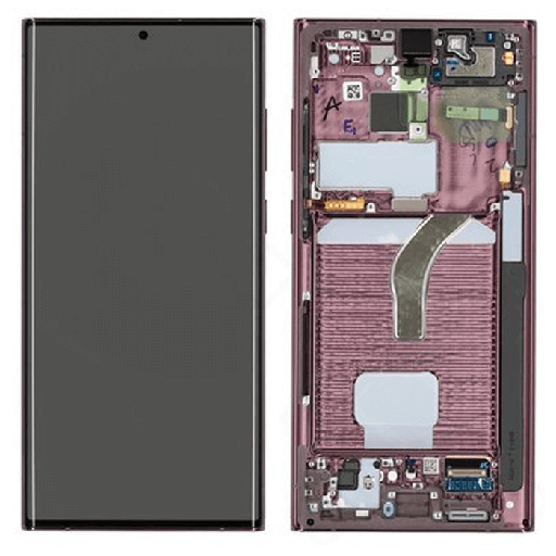[15628] Samsung Display Lcd S22 Ultra 5G SM-S908B burgundy GH82-27489B