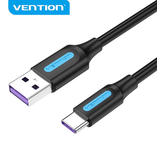 [6922794749504] Vention Cavo Dati USB to Type-C 5A PVC 1m black CORBF